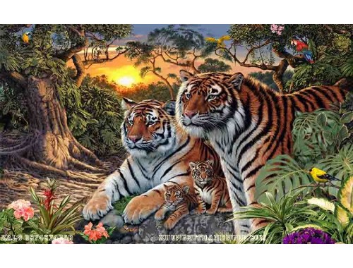 Tranh gạch 3D con hổ, tranh hổ 3D 