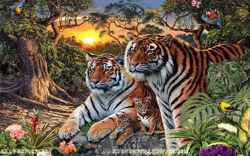 Tranh gạch 3D con hổ, tranh hổ 3D 
